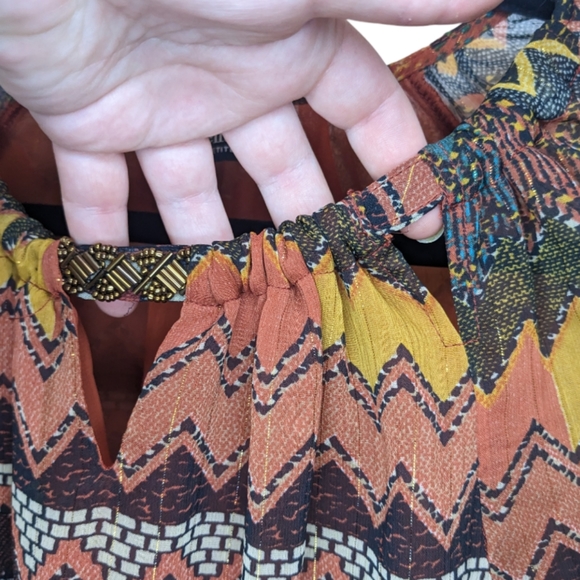 Rafaella Petite Patterned Boho Blouse Size LP - Picture 6 of 9